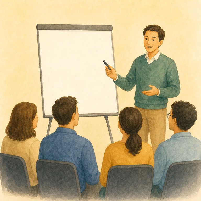 A person presenting an idea to a group